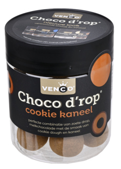 2 potten Venco Choco D'rop Cookie Kaneel 146g