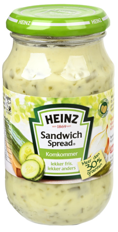 2 potten Heinz Sandwich Spread Komkommer 300g