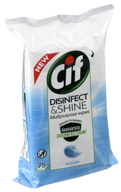 Cif Disinfect & Shine Ocean Wipes 75st