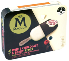 2 pakken Magnum White Choc. Strawberry 4x85ml