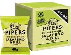 24 zakjes Pipers Chips Jalapeno & Dille 40g