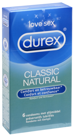 2 pakken Durex Condooms Classic Natural 6-Pak