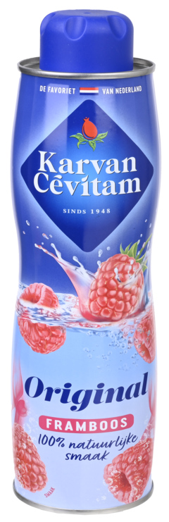 2 flessen Karvan Cévitam Framboos Siroop 900ml
