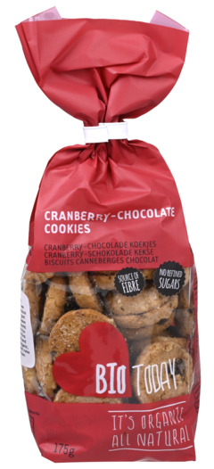 2 pakken Biotoday Cranberry Choco Cookies 175g