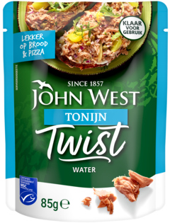 2 zakken John West Twist Tonijn in Water MSC ca. 85g