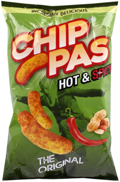 2 zakken Chippas Maïssnack Hot & Spicy 150g