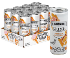 12 blikken Smirnoff Seltzer Orange Gr. 4,7% Vol. 250ml
