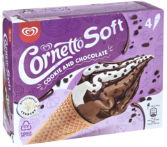 2 pakken Cornetto Soft Cookies & Choc. 4x140ml
