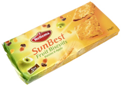 2 pakken SunBest Fruitbiscuit Appel 218g