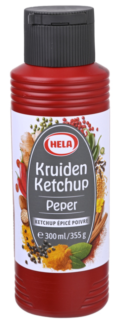 2 flessen Hela Kruiden Ketchup Peper 355g