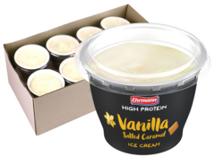 5 bekers Ehrmann Yoghurt IJs Vanilla S.Caramel 180ml
