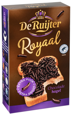 2 pakken De Ruijter Royaal Chocoladehagel Puur 390g