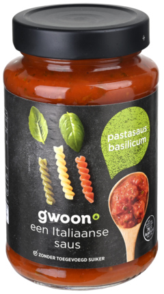 G'woon Pastasaus Basilicum 490g