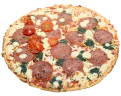 4 stuks Pizza Salami Mozzarella Pesto 360g
