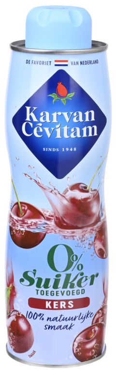 2 flessen Karvan Cévitam Siroop 0% Kers 600ml