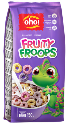 2 zakken Oho Cereals Fruity Froops 150g