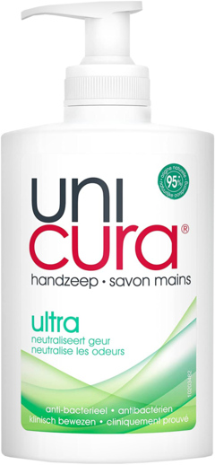 3 flessen Unicura Handzeep Ultra 250ml