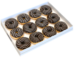 12 stuks Donuts Cocao Creme ongevuld 75g