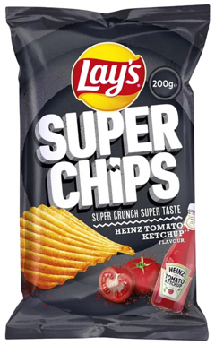 4 zakken Lay's Superchips Tomato Ketchup 200g