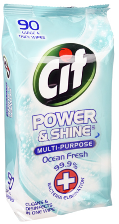 2 pakken Cif Cleaning Wipes Power & Shine 90st
