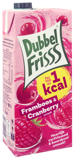 2 pakken DubbelFrisss Framboos Cranberry 1500ml