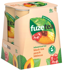 4-pack Fuze Tea Black Tea Peach Hibiscus 250ml