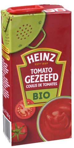 3 pakken Heinz Gezeefde Tomaten BIO 350g