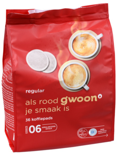 G'woon Koffiepads Regular Roast 36st