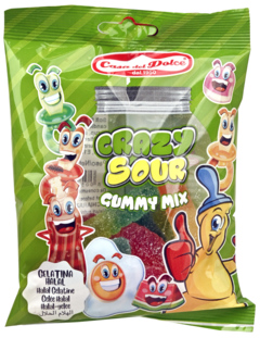 4 Zakken Casa Del Dolce Crazy Sour Gummy Mix 90g
